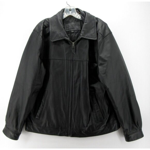 St Johns Bay Jacket Large Genuine Leather Bomber Insulated Heavy Duty* - Picture 1 of 12